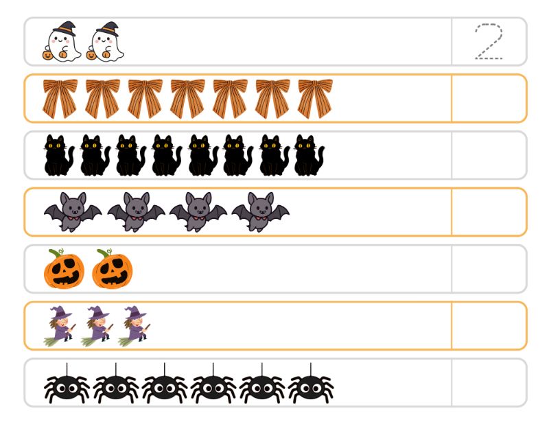 Counting Worksheet Halloween Coloring Page
