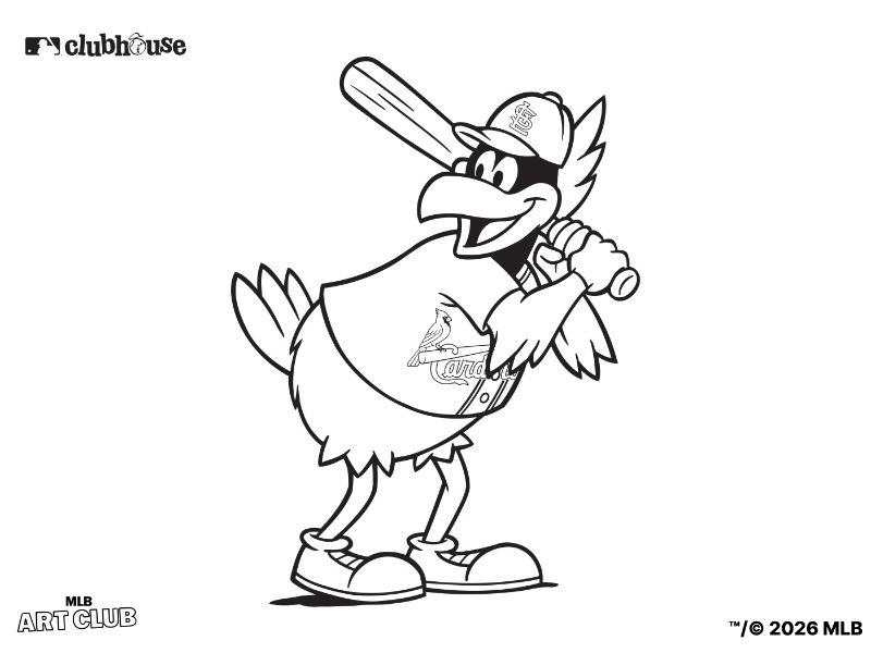 St. Louis Cardinals Fredbird Coloring Page