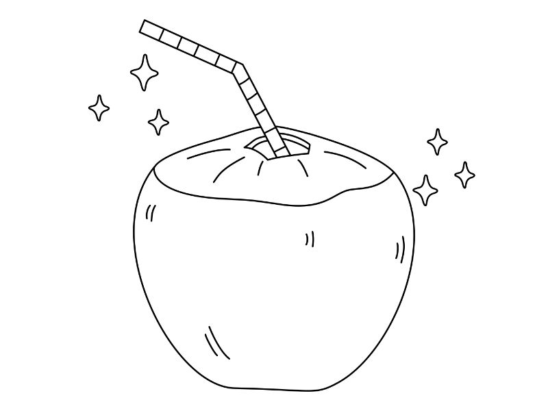 Coconut Coloring Page