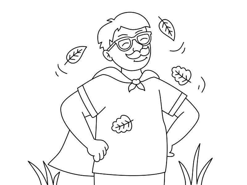 Super Dad Coloring Page