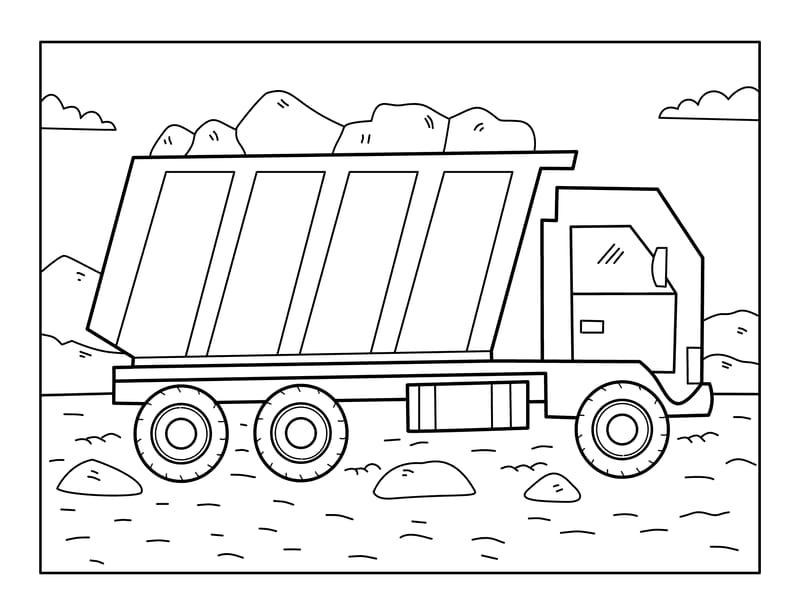 Dump Truck Coloring Page