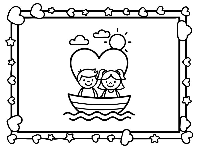 HeartCards Coloring Page