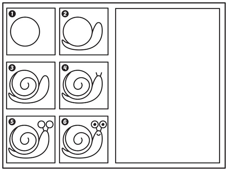Learn to Draw a Snail Coloring Page