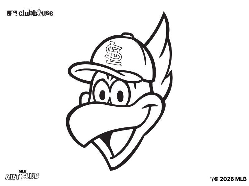 St. Louis Cardinals Fredbird Coloring Page