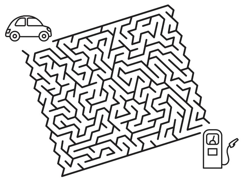 Maze Gas Coloring Page