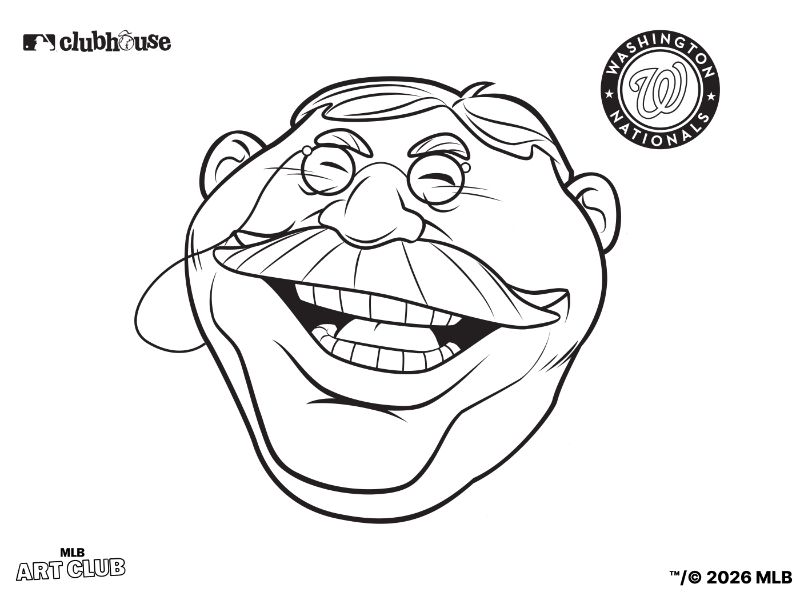 Washington Nationals Teddy Roosevelt Coloring Page