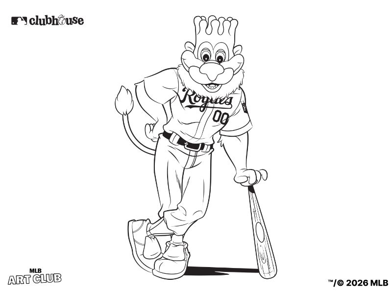 Kansas City Royals Sluggerrr Coloring Page