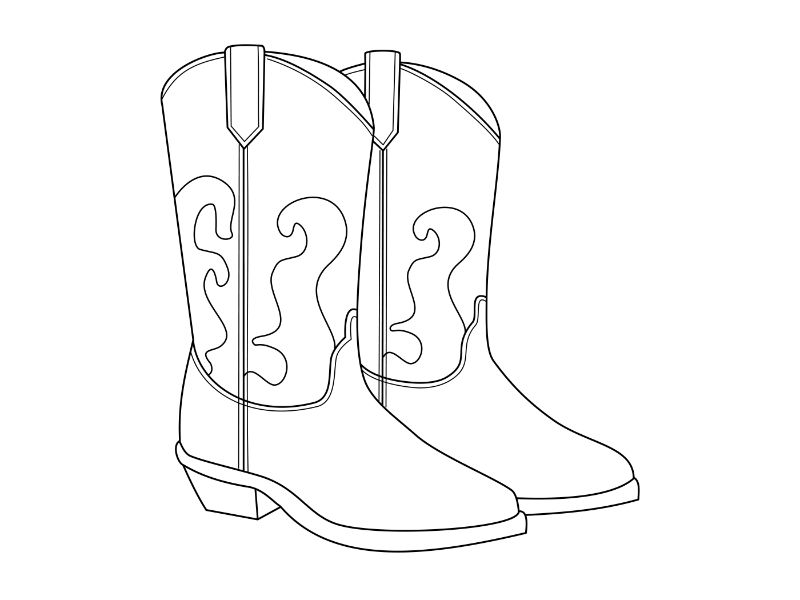 Cowboy Boots Coloring Page