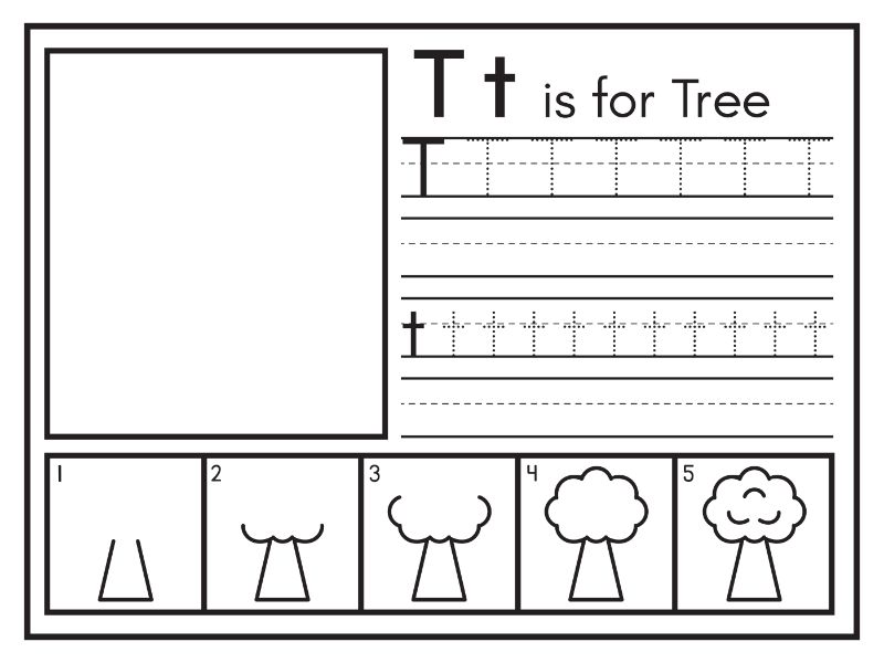 T Coloring Page