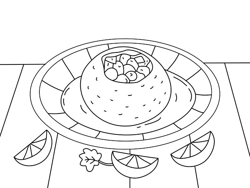 Pani Puri Coloring Page