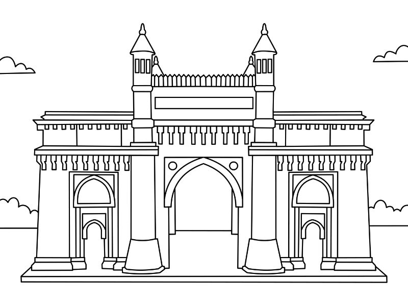 Gateway of India Coloring Page