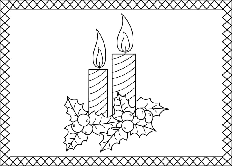 Card Candle Coloring Page
