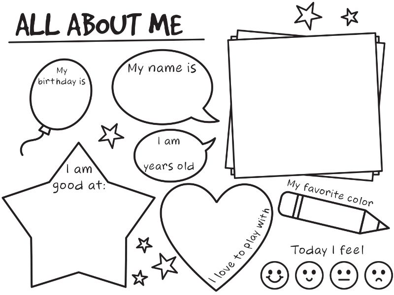 All About Me Coloring Page