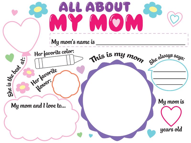 All About Mom Coloring Page