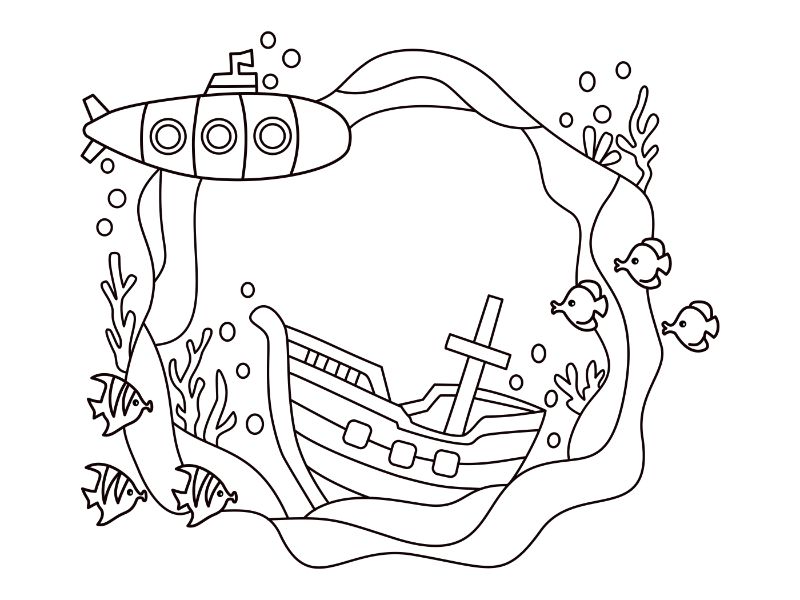 Submarine Coloring Page