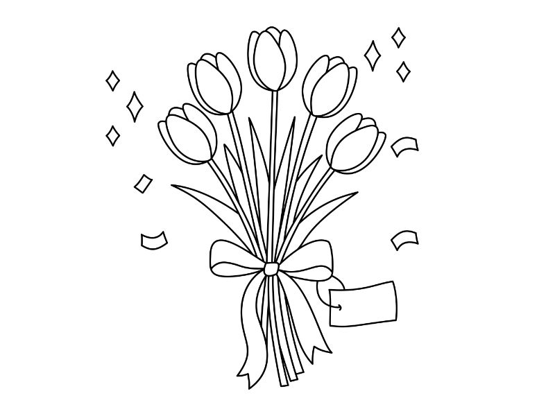 Tulips Coloring Page