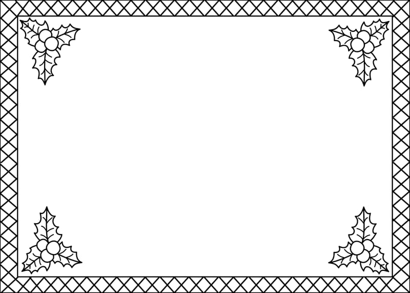 Card Holly Coloring Page
