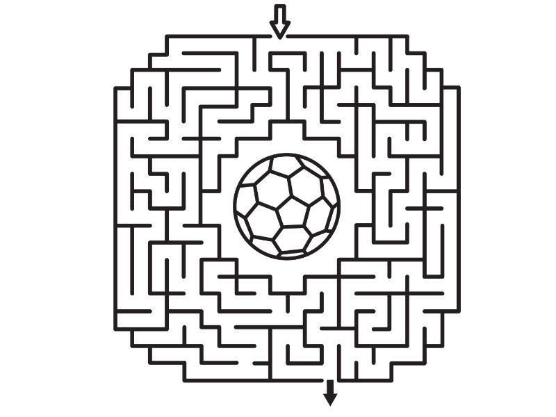 Soccer Maze Coloring Page