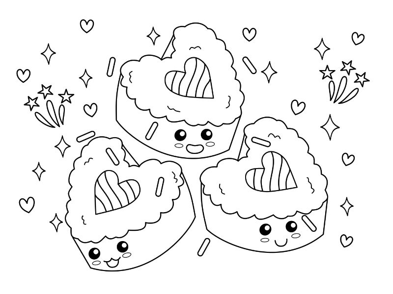 Heart Maki Coloring Page