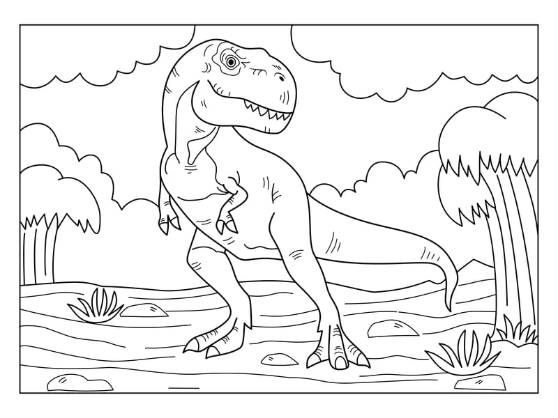 TRex Coloring Page