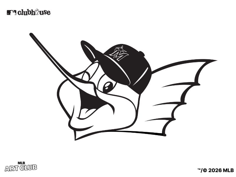 Miami Marlins Billy the Marlin Coloring Page