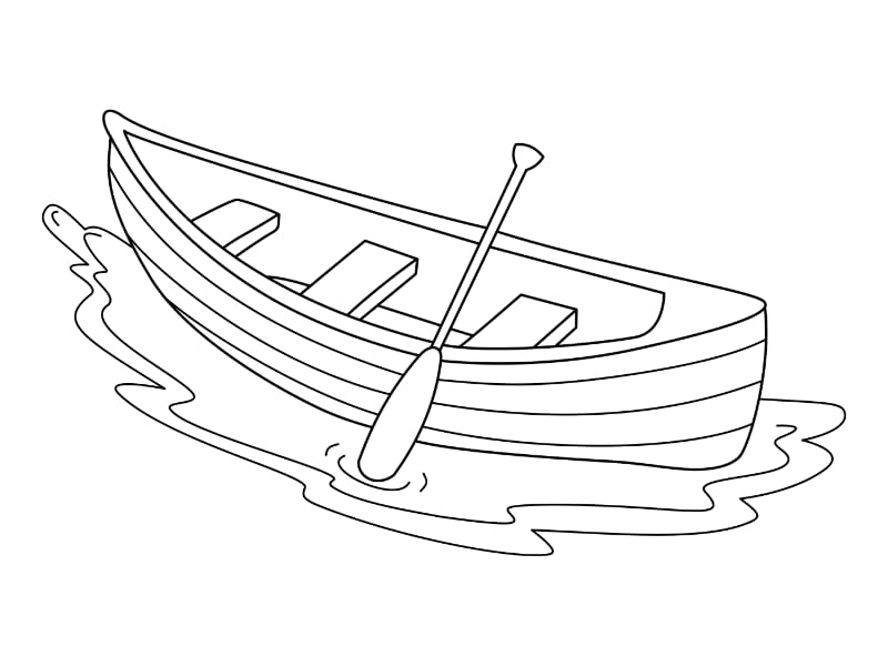 Canoe Coloring Page