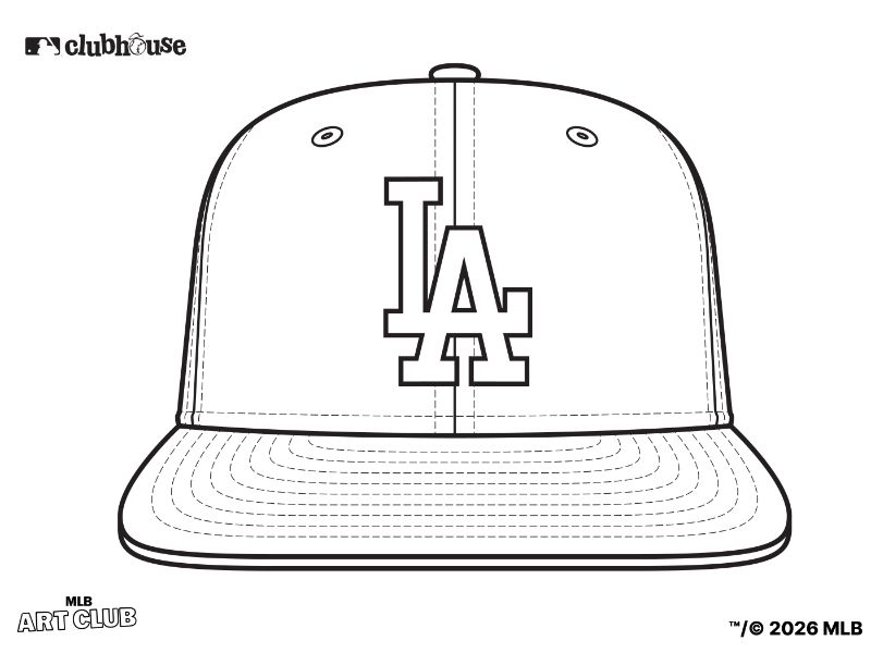 LA Dodgers Hat Coloring Page