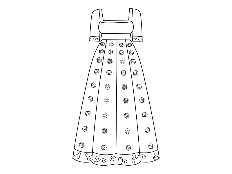 Indian Traditional Dress Coloring Page