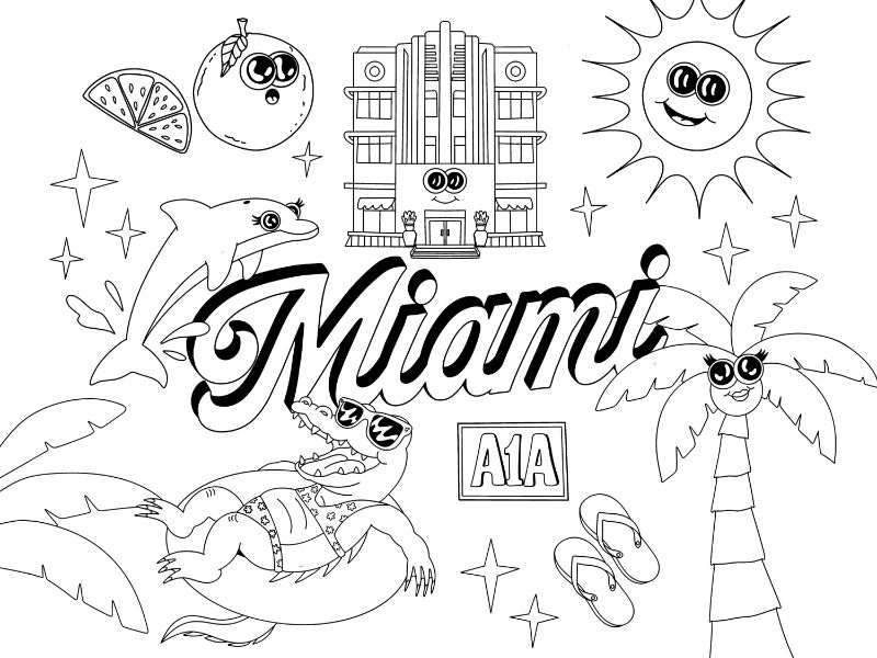 Miami Coloring Page