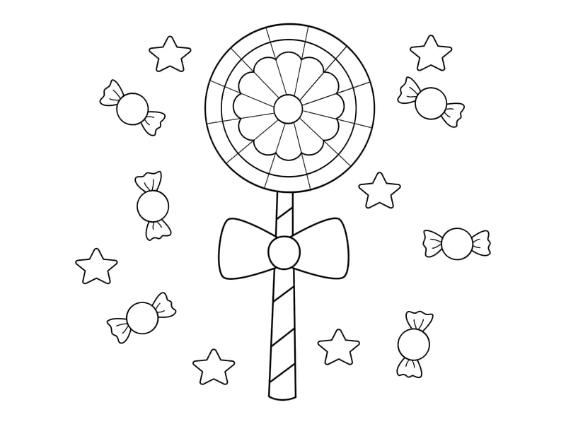 Lollipop Coloring Page
