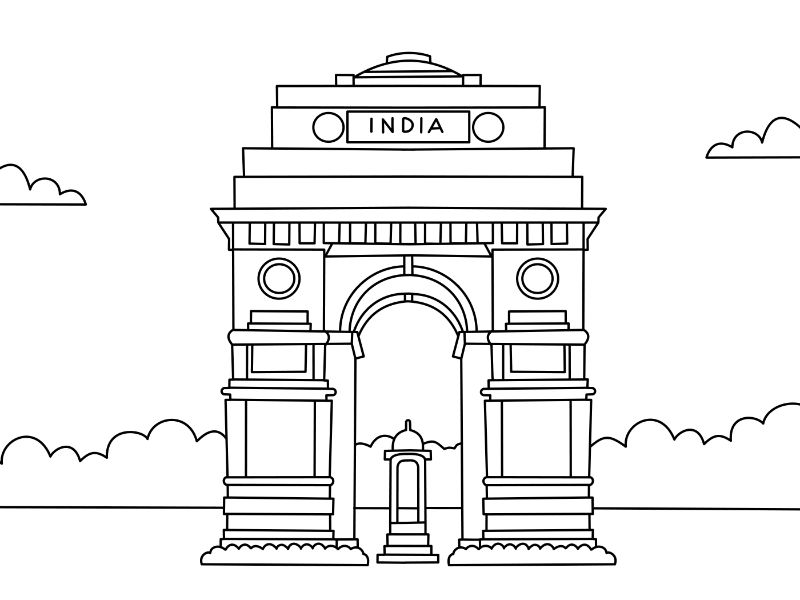 India Gate Coloring Page