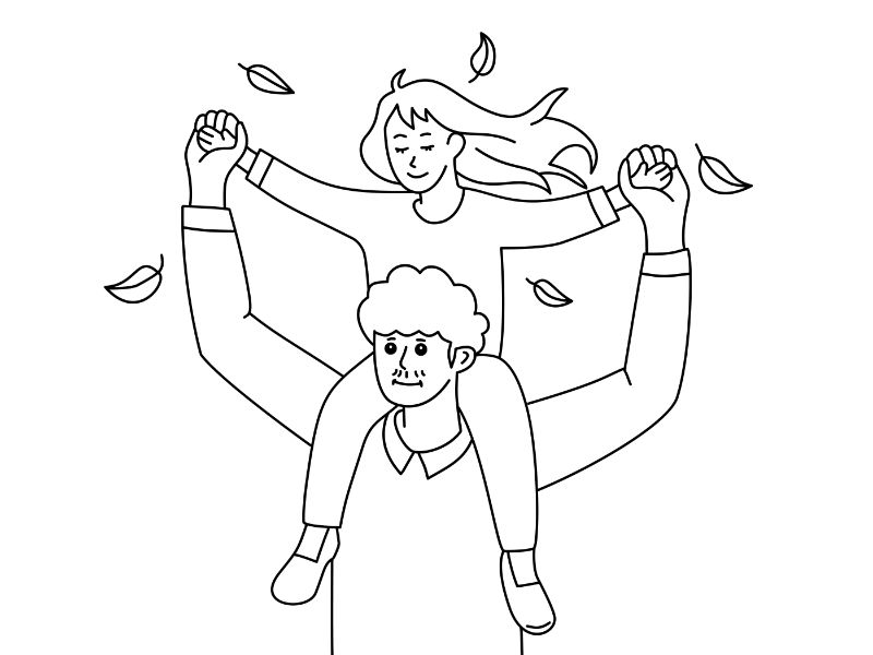 Father with Daughter Coloring Page