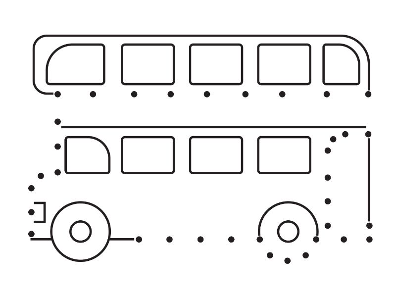 Connect Dots Bus Coloring Page