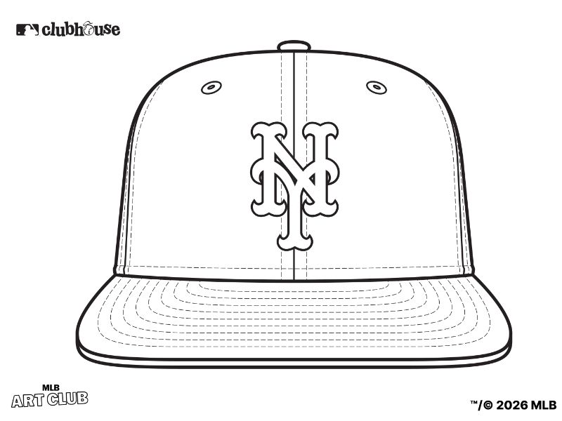 New York Mets Hat Coloring Page