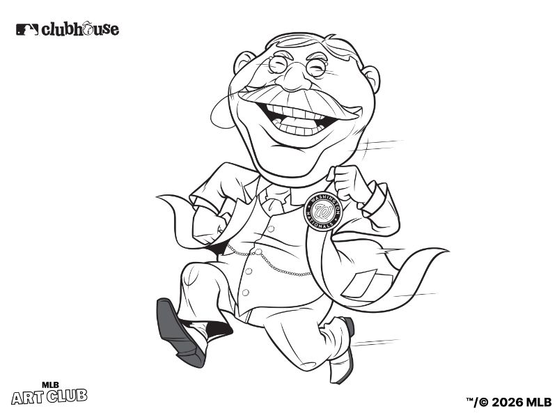 Washington Nationals Teddy Roosevelt Coloring Page