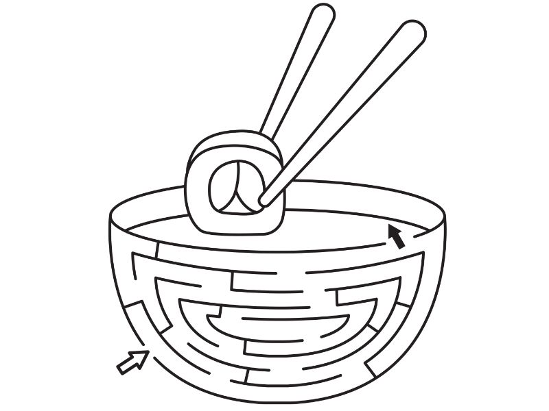 Sushi Maze Coloring Page