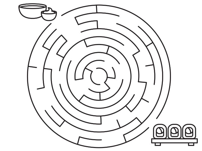 Sushi Maze Coloring Page