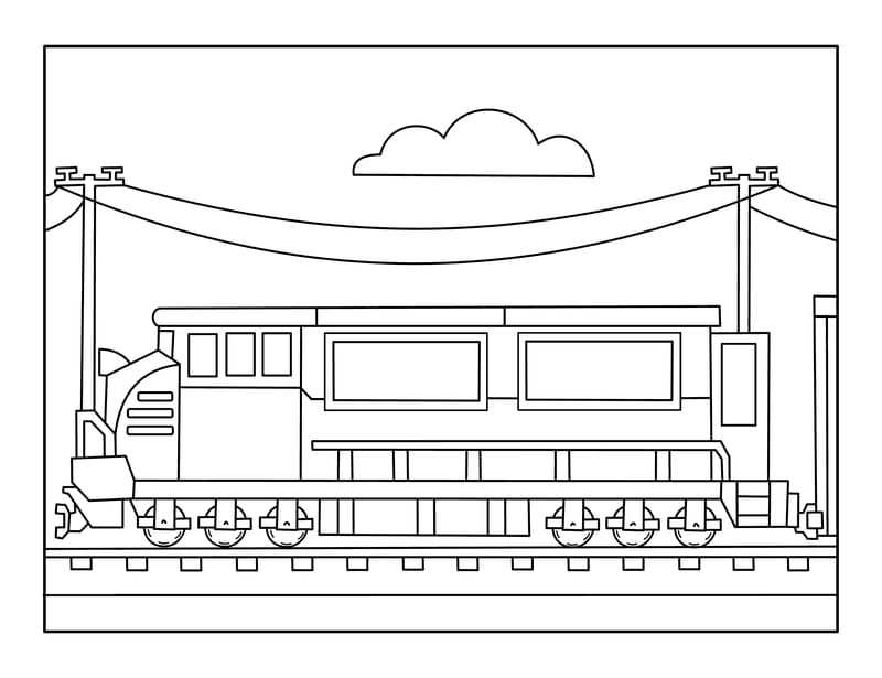 Frieght Train Coloring Page