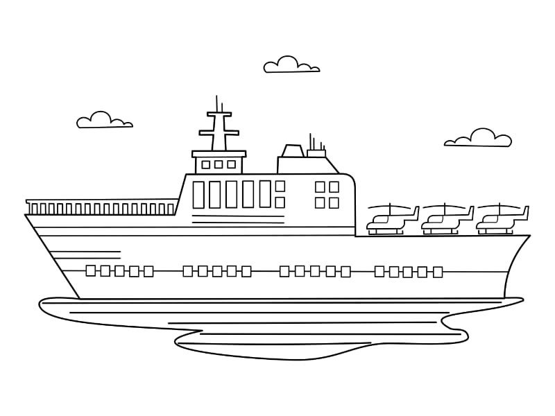 Naval Helicopter Coloring Page