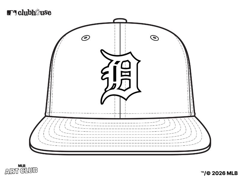 Detroit Tigers Hat Coloring Page