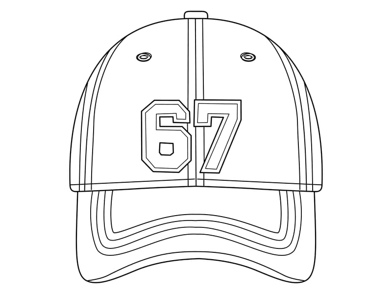 67 Hat Coloring Page