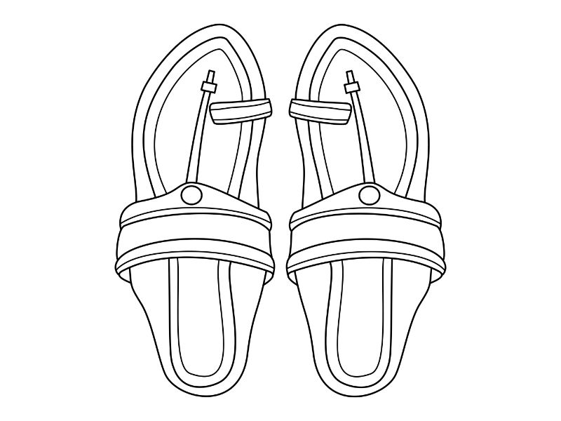 Kolhapuri Chappal Coloring Page