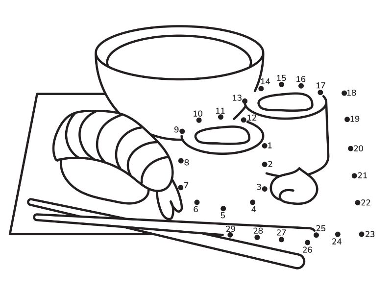 Sushi Dot Coloring Page