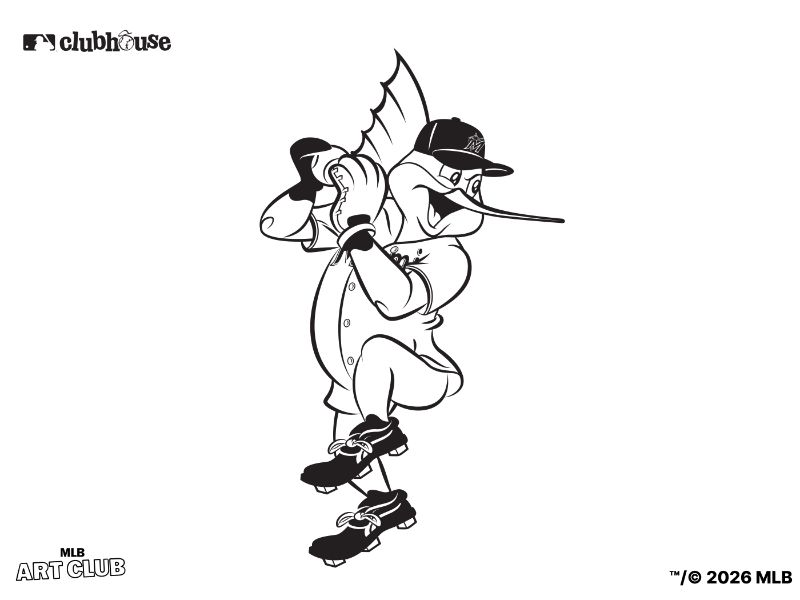 Miami Marlins Billy the Marlin Coloring Page