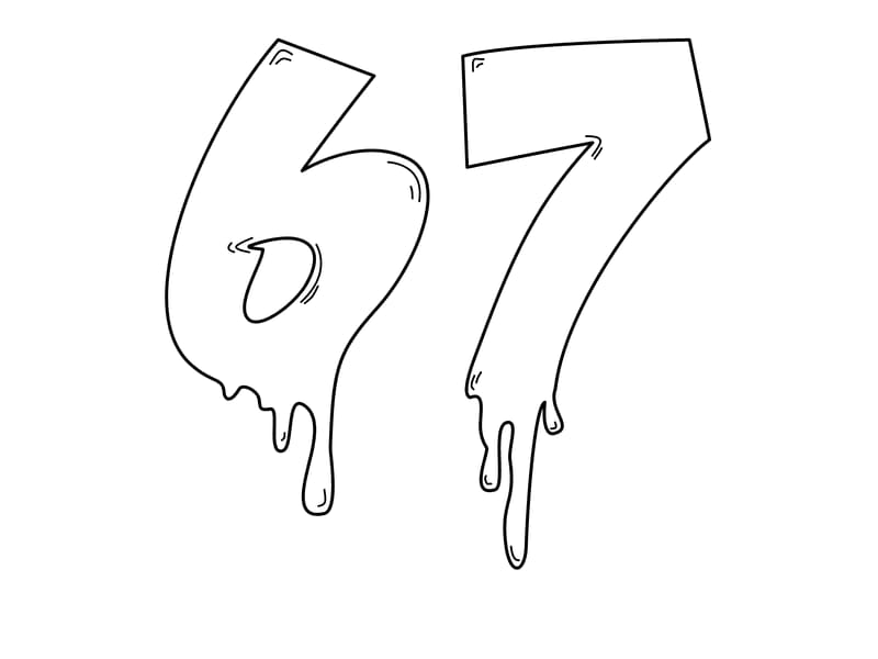 67 Drip Coloring Page