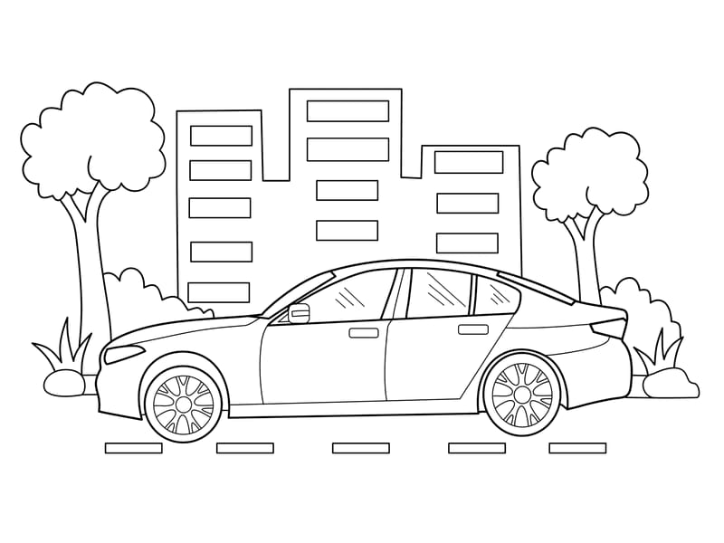 Car Side Facing Coloring Page