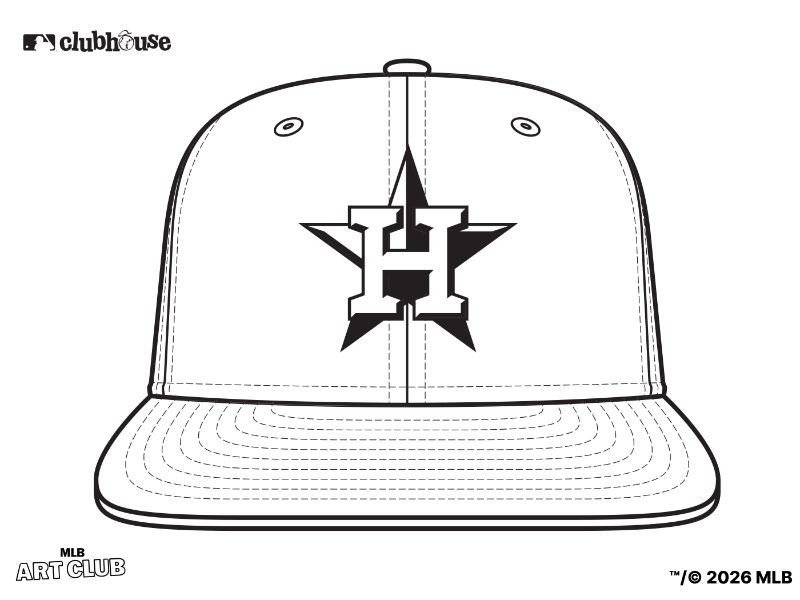 Houston Astros Hat Coloring Page