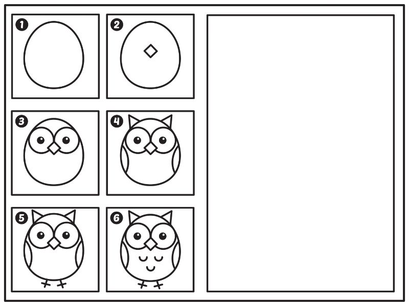 Learn to Draw an Owl Coloring Page