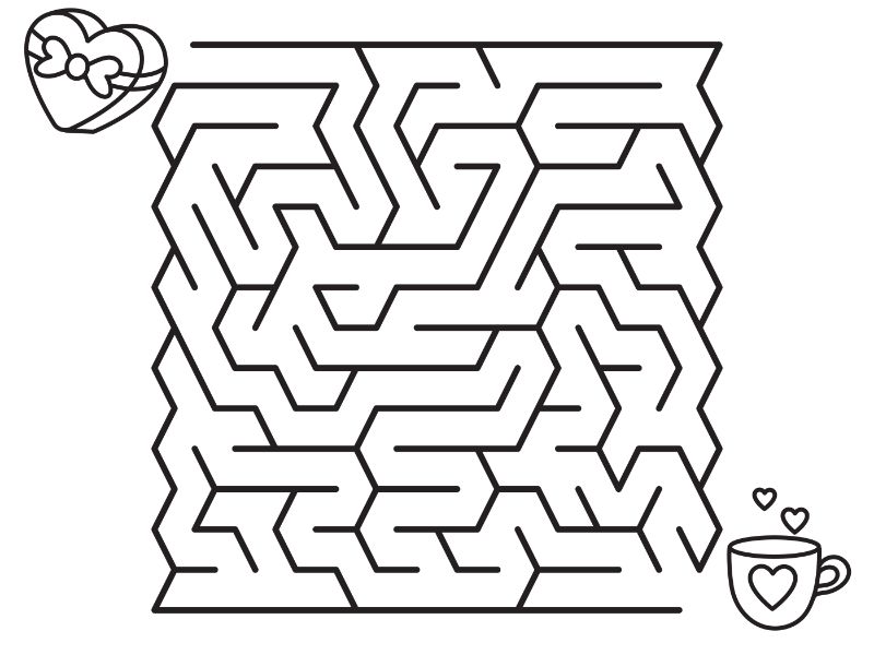 HeartMaze Coloring Page