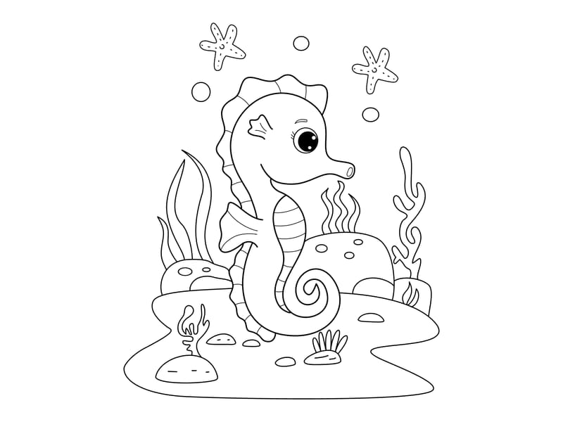 Seahorse Coloring Page
